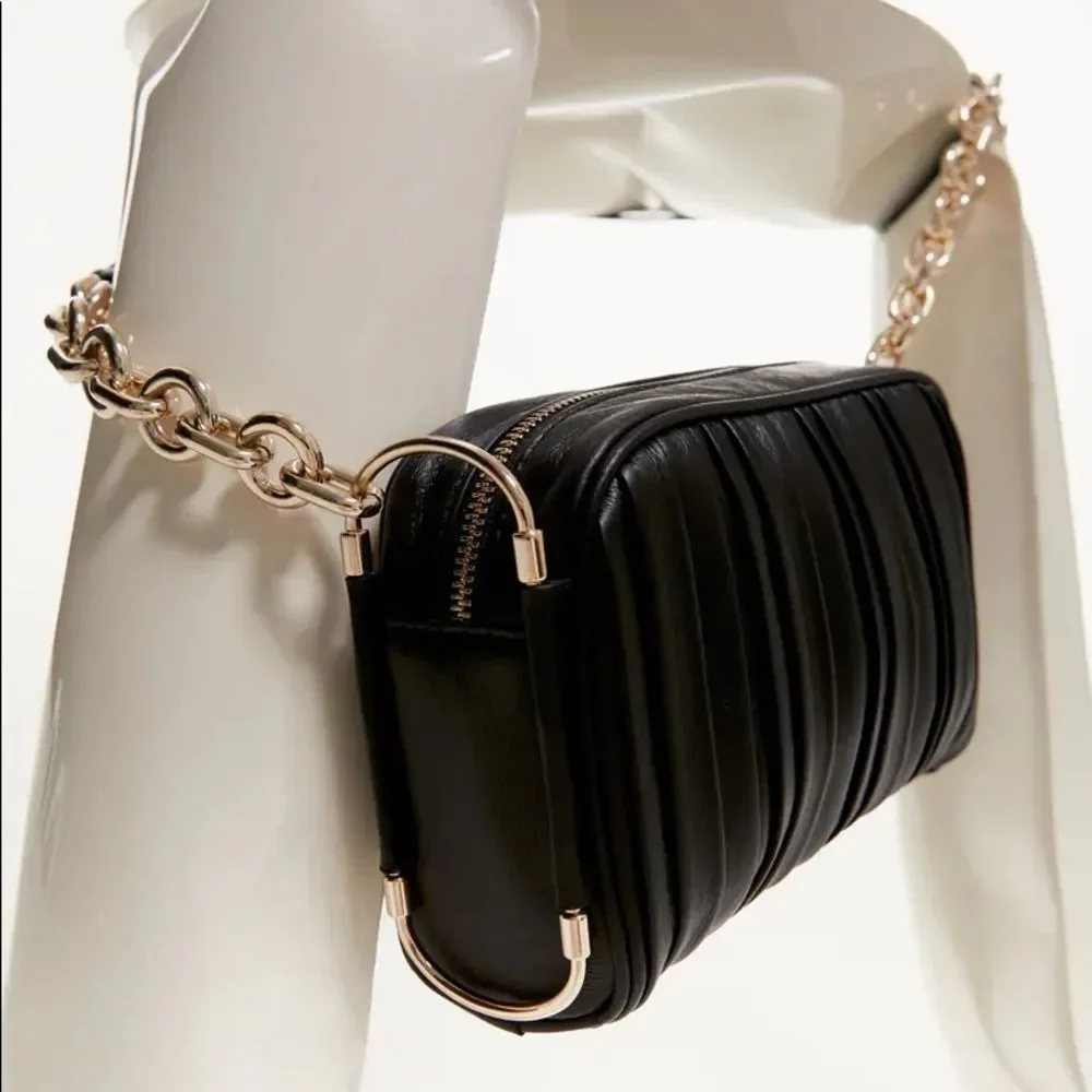 ZARA PLEATED CROSSBODY BAG